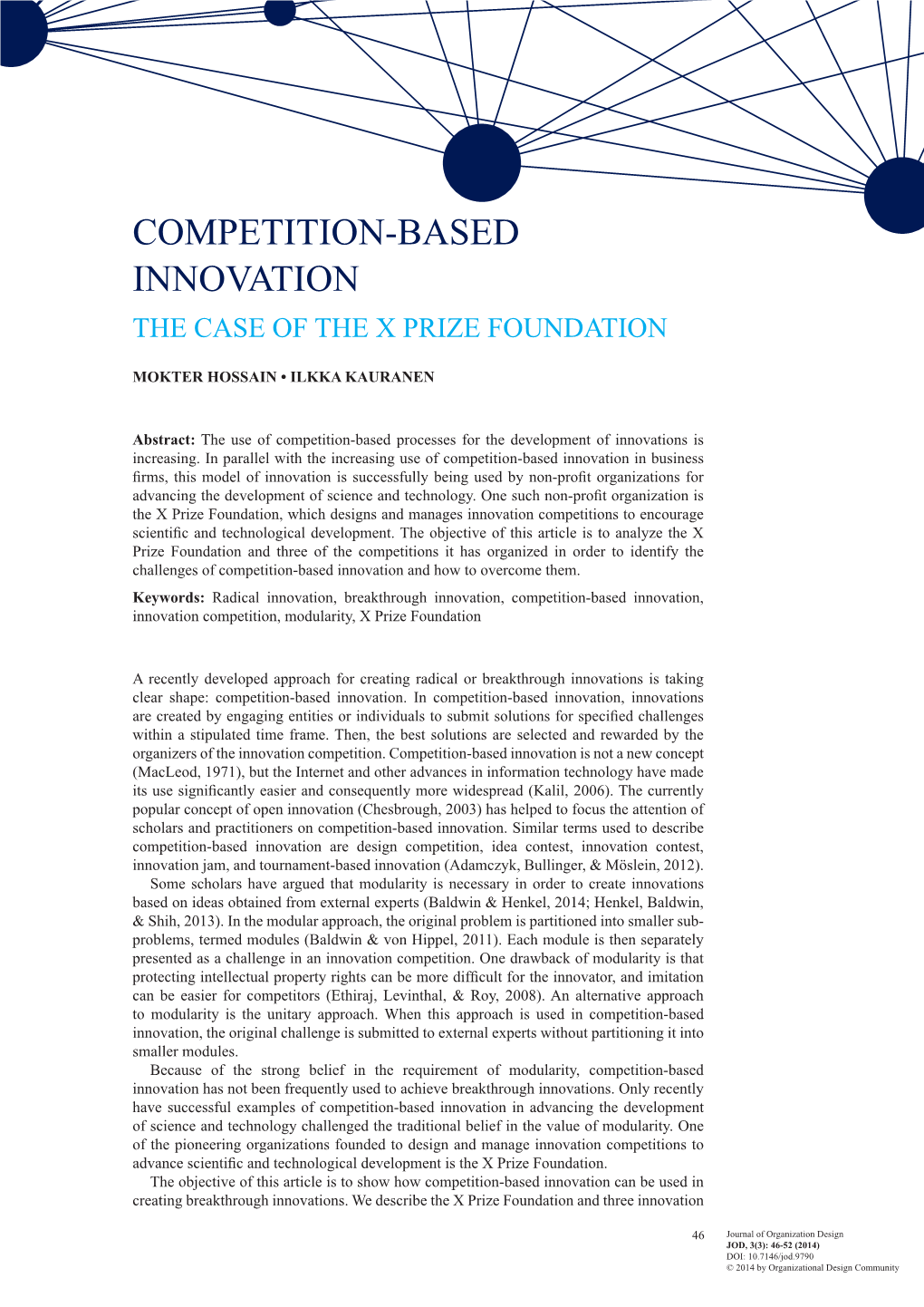 Competition-Based Innovation the Case of the X Prize Foundation