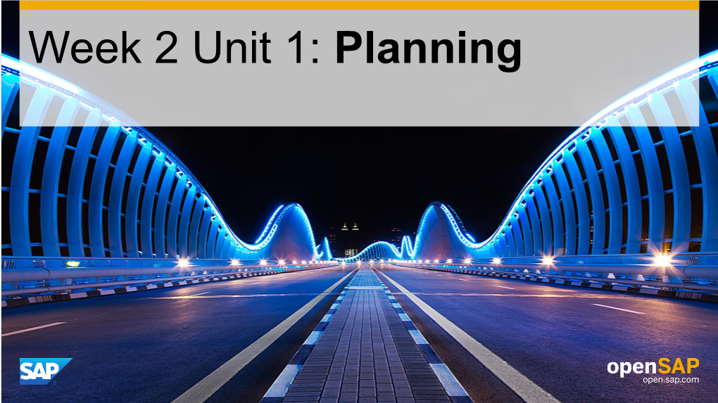 Week 2 Unit 1: Planning Planning Case Study – the Company’S Challenges and Needs