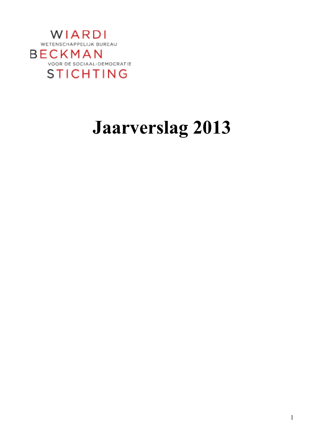 Jaarverslag 2013