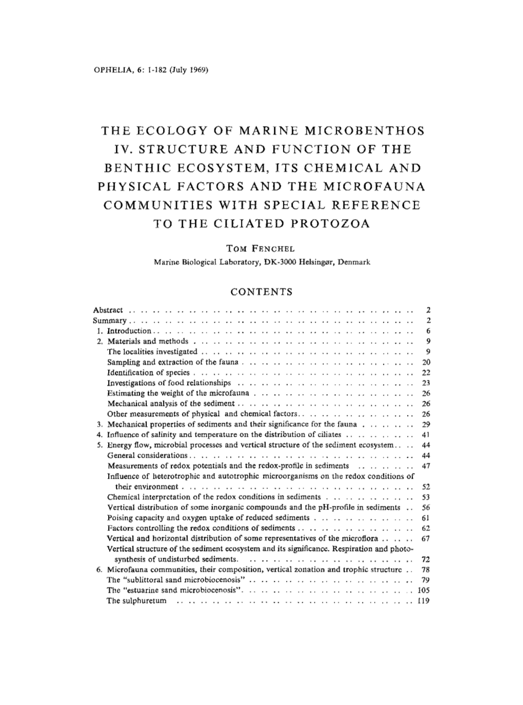 The Ecology of Marine Microbenthos Iv. Structure