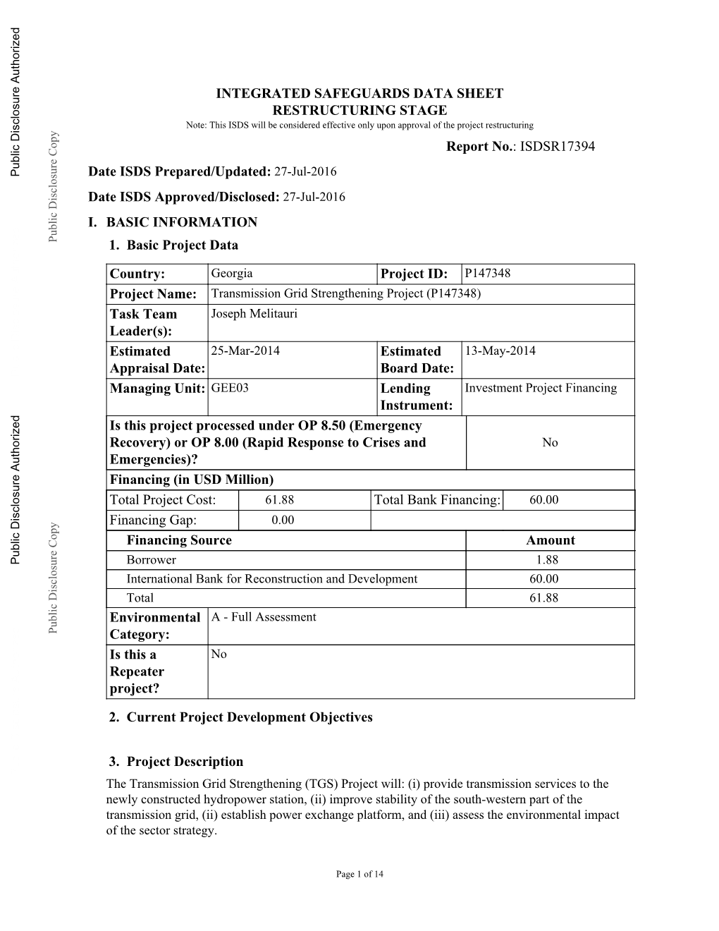 World Bank Document