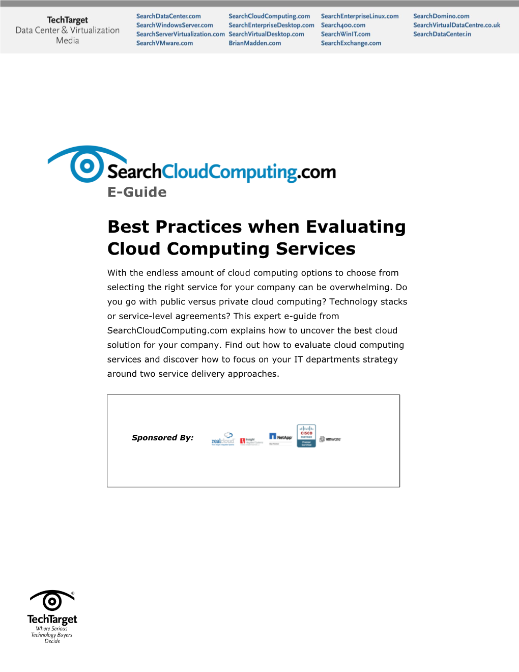 Best Practices When Evaluating Cloud Computing Services