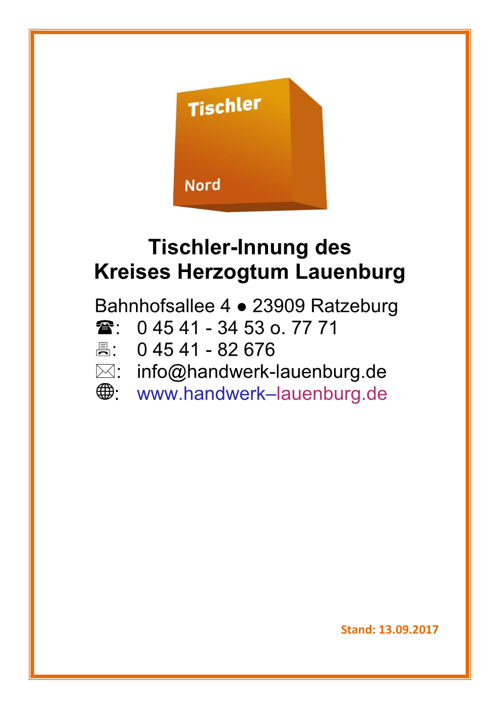 Tischler-Innung Des Kreises Herzogtum Lauenburg