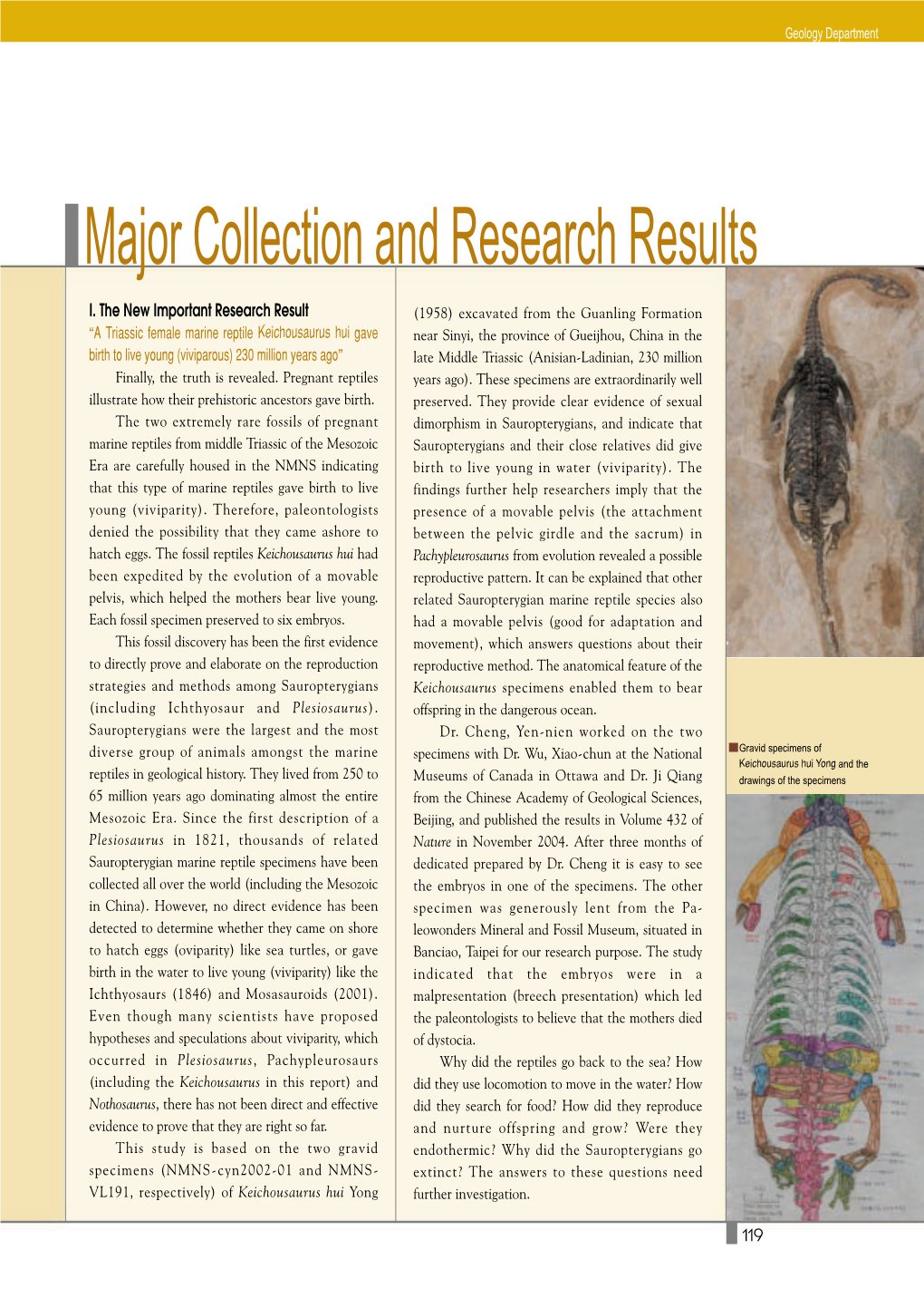 Major Collection and Research Results