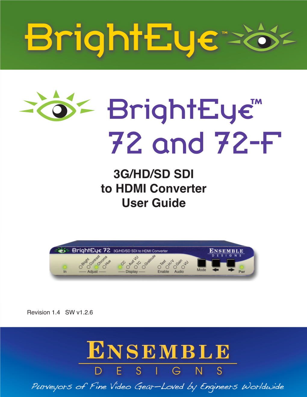 Brighteye 72 and 72-F Manual