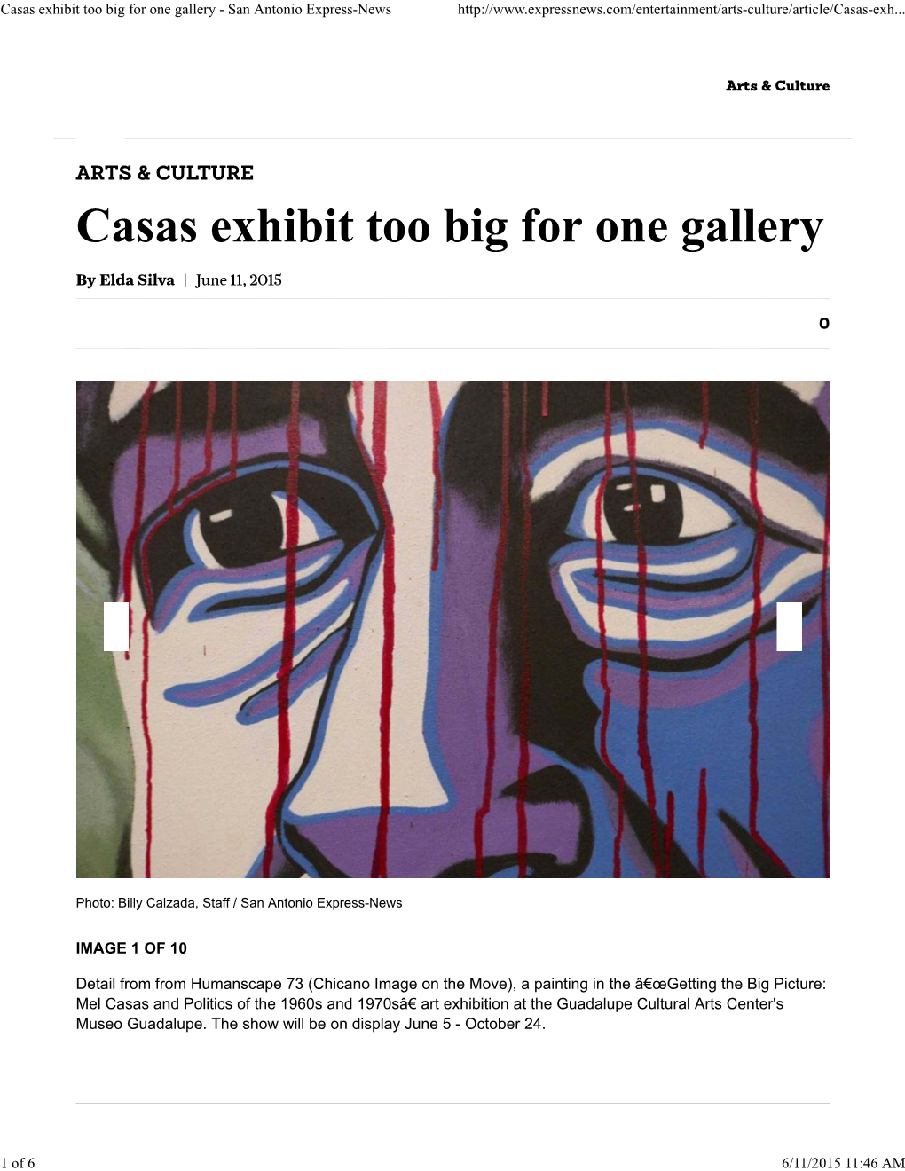 Casas Exhibit Too Big for One Gallery - San Antonio Express-News