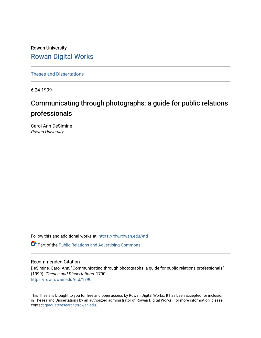 Communicating Through Photographs: a Guide for Public Relations Professionals