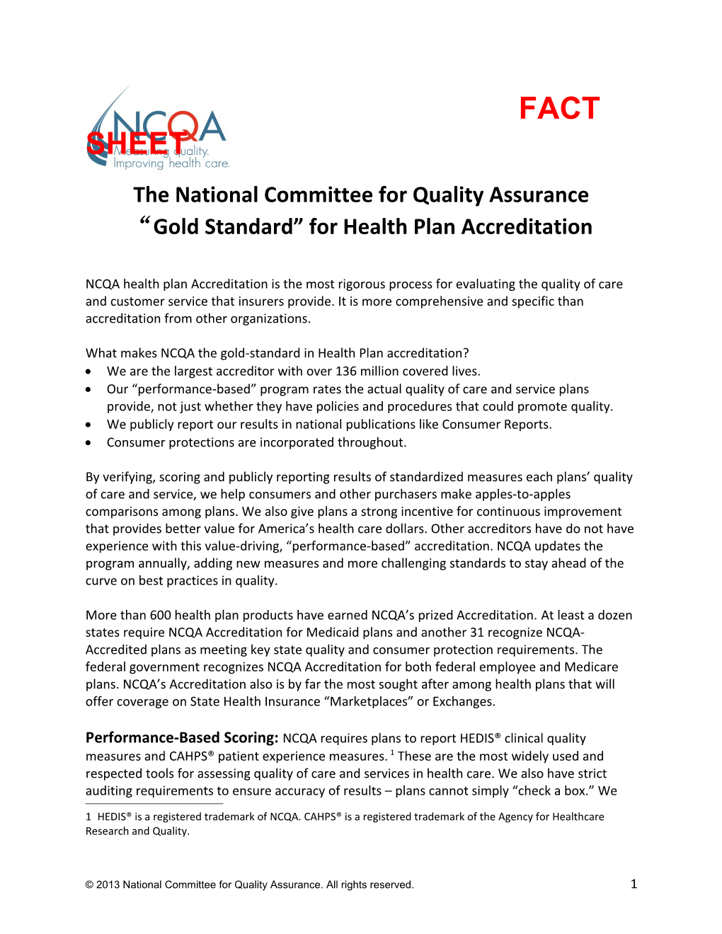 The National Committee for Quality Assurance