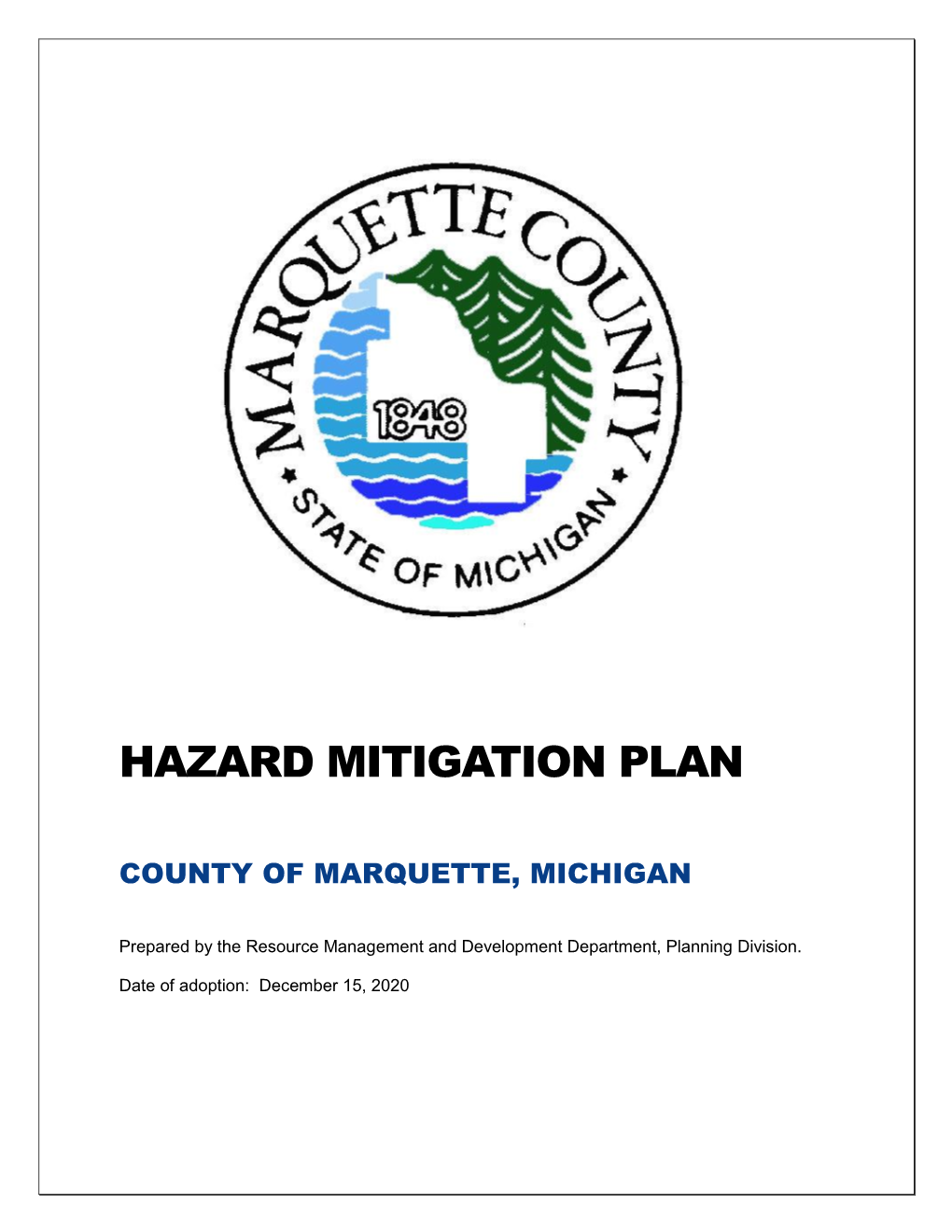 Marquette County Hazard Mitigation Plan 2020 1
