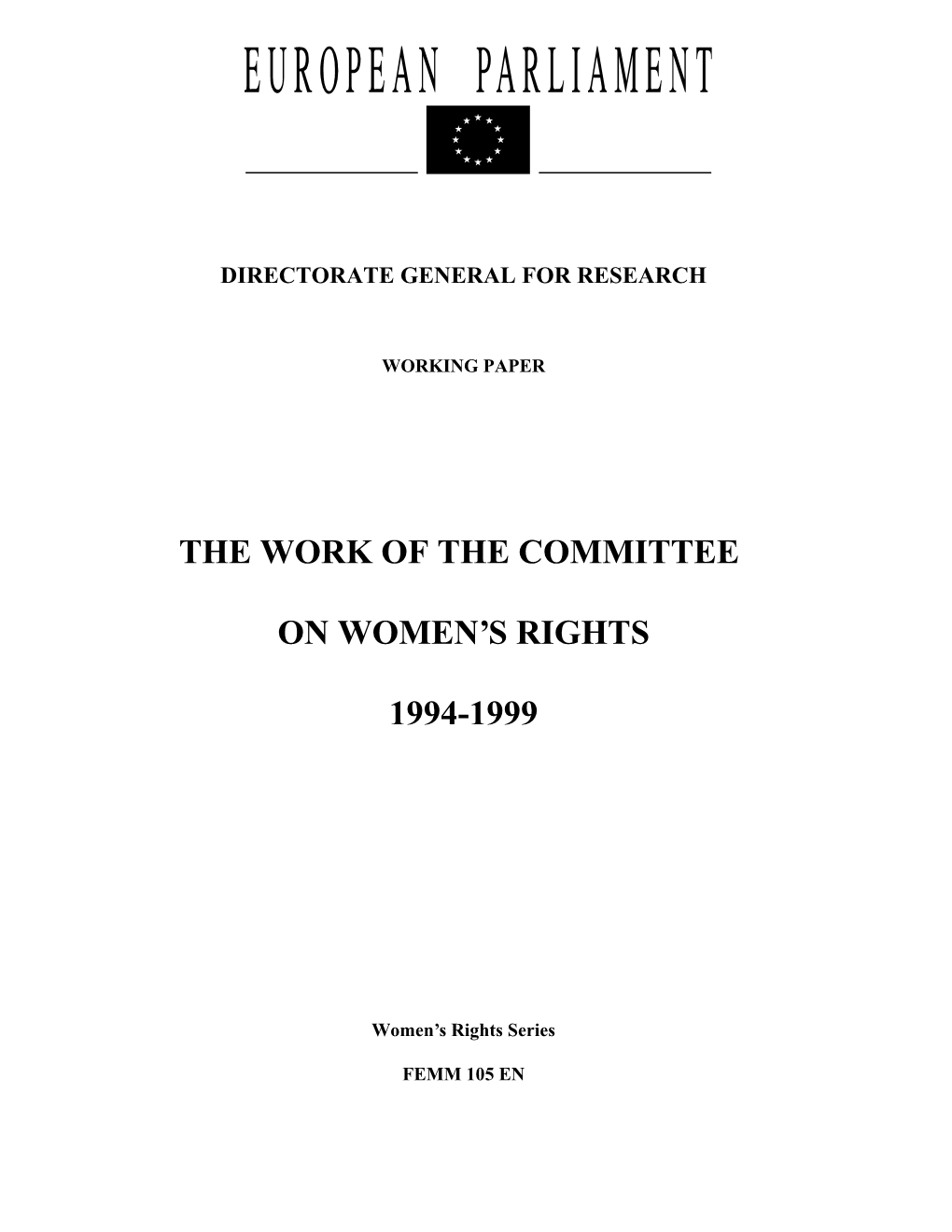 The Work of the Committee on Women's Rights 1994-1999