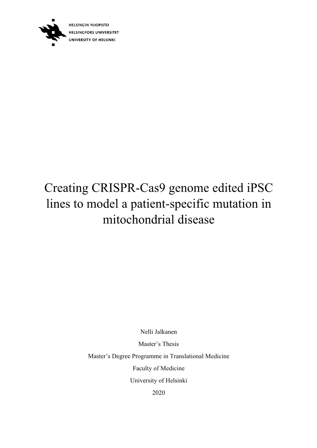 Using Crispr-Cas9 Genome-Edited