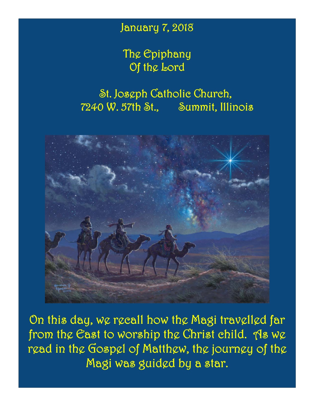 On This Day, We Recall How the Magi Travelled Far from the East to Worship the Christ Child