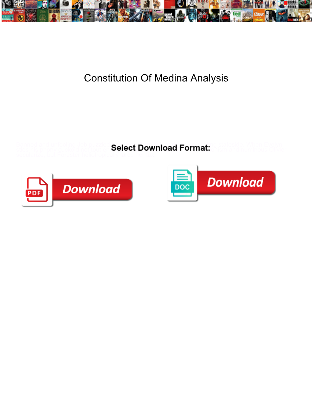 Constitution of Medina Analysis