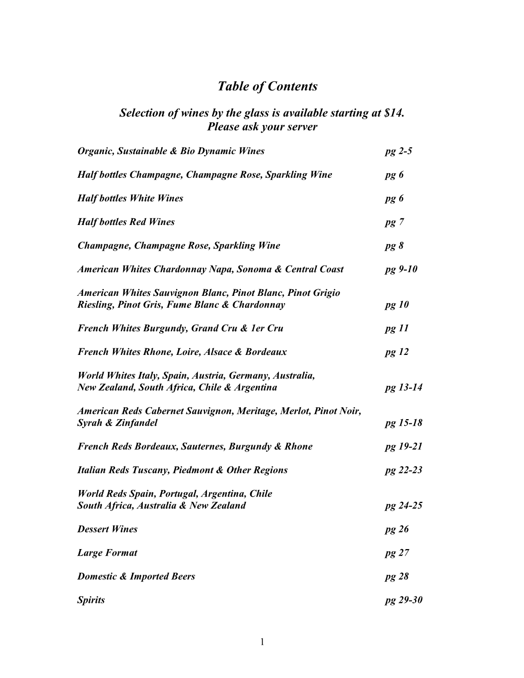 Table of Contents