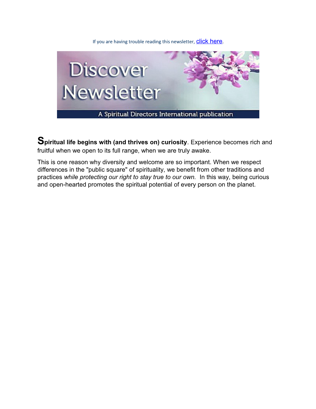 If You Are Having Trouble Reading This Newsletter, Click Here