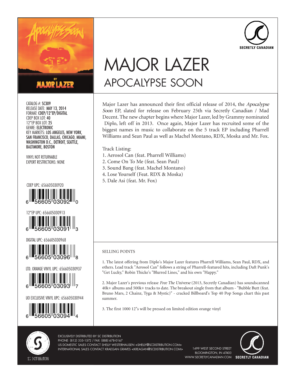 Major Lazer Apocalypse Soon