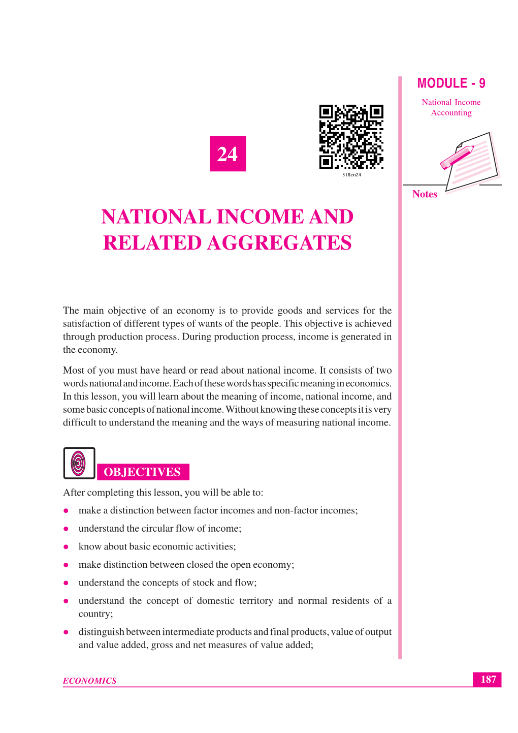 24 National Income and Related Aggregates