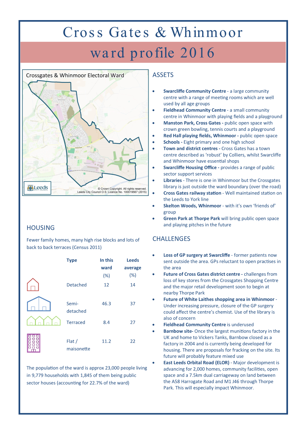 Cross Gates & Whinmoor Ward Profile 2016