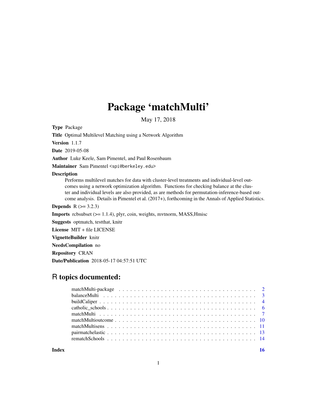 Package 'Matchmulti'