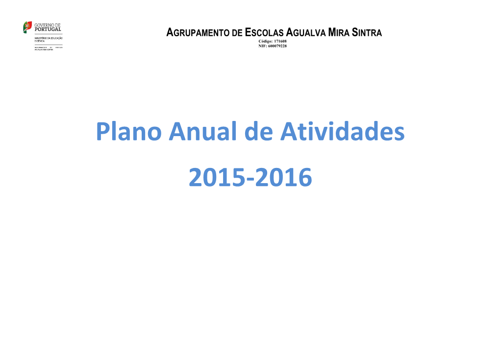 Plano Anual De Atividades 2015-2016