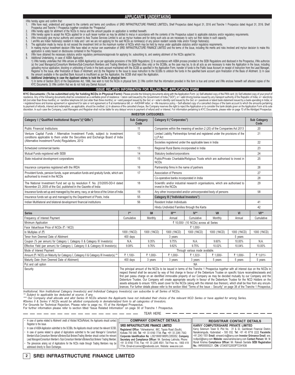 SREI Application Form