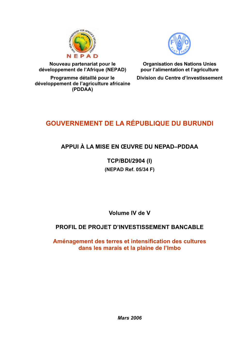 Gouvernement De La République Du Burundi