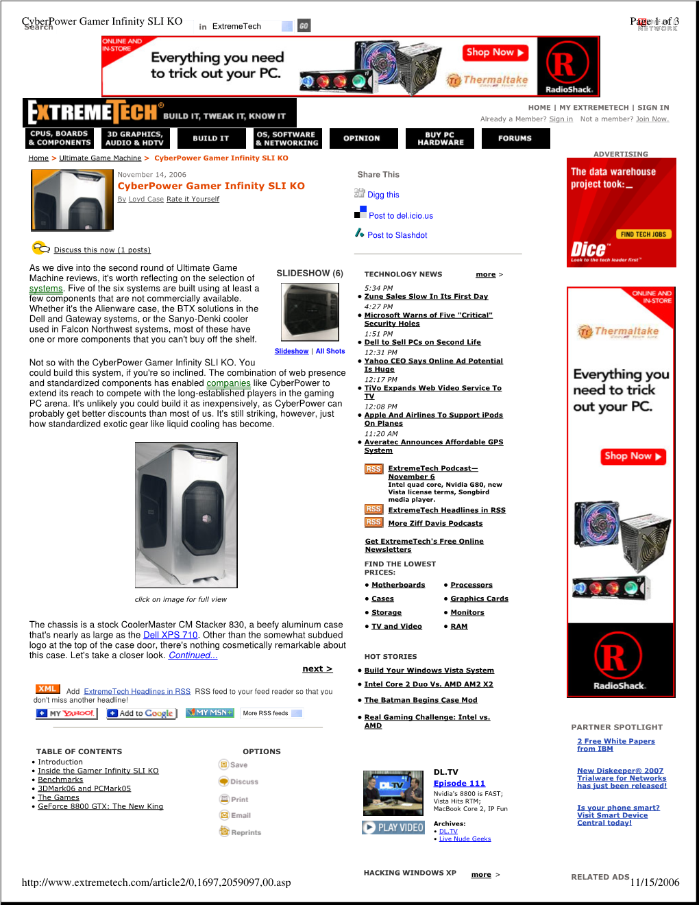Cyberpower Gamer Infinity SLI KO Page 1 of 3 Search in Extremetech