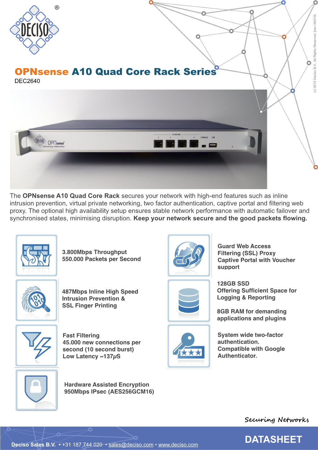 Opnsense A10 Quad Core Rack Series DATASHEET