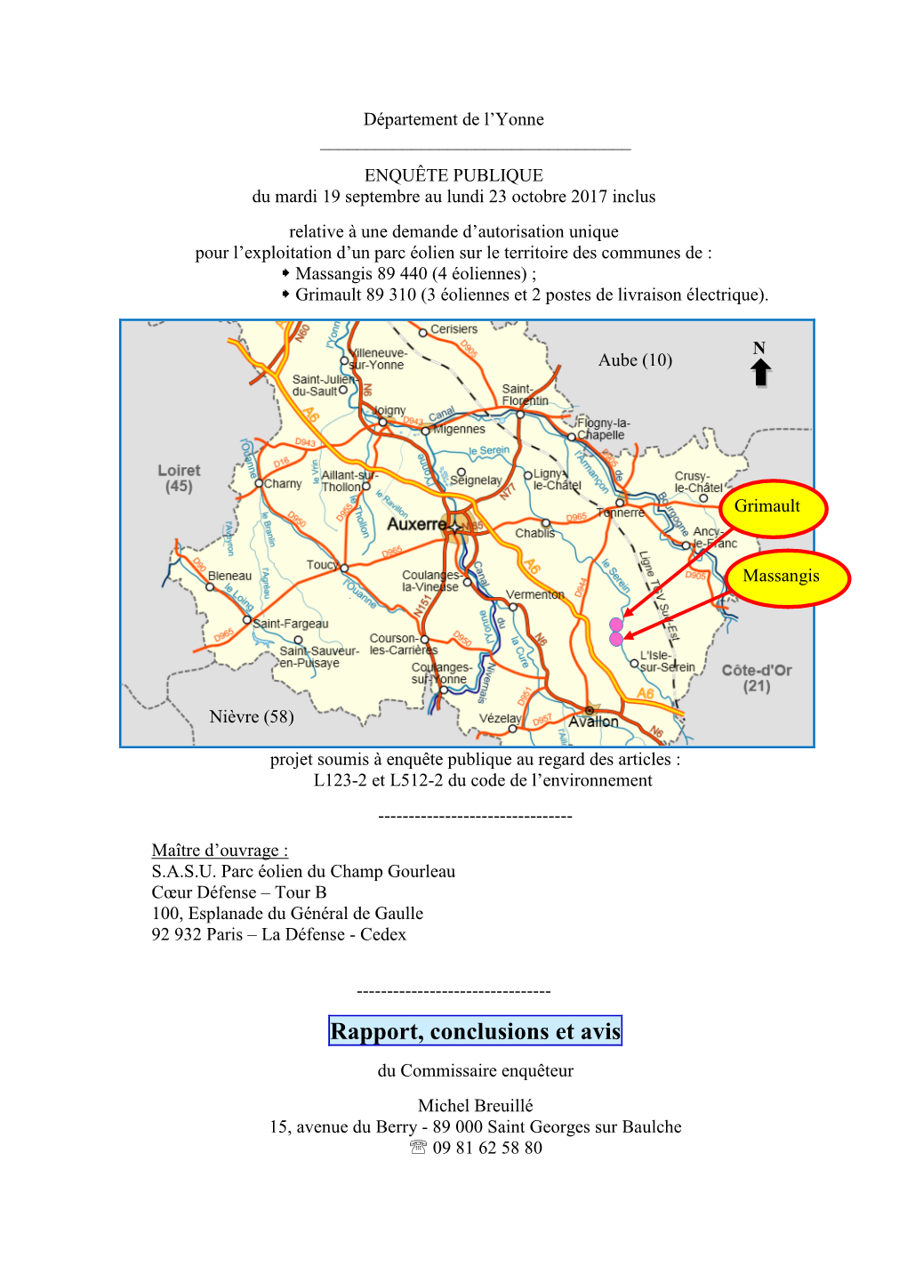 Rapport Dossier Parc Éolien Massangis.Pdf