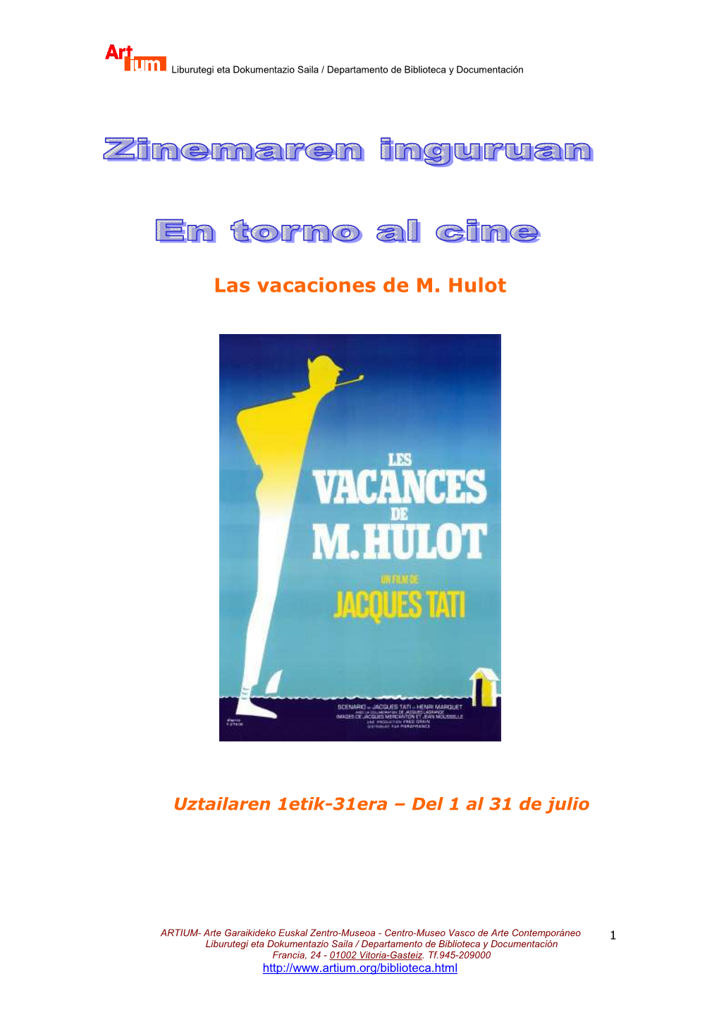 Las Vacaciones De M. Hulot