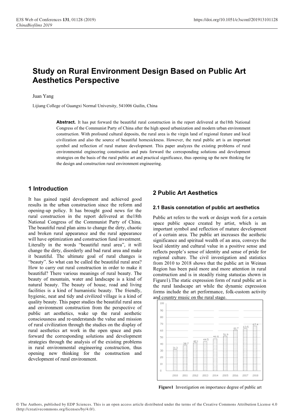 Study on Rural Environment Design Based on Public Art Aesthetics Perspective