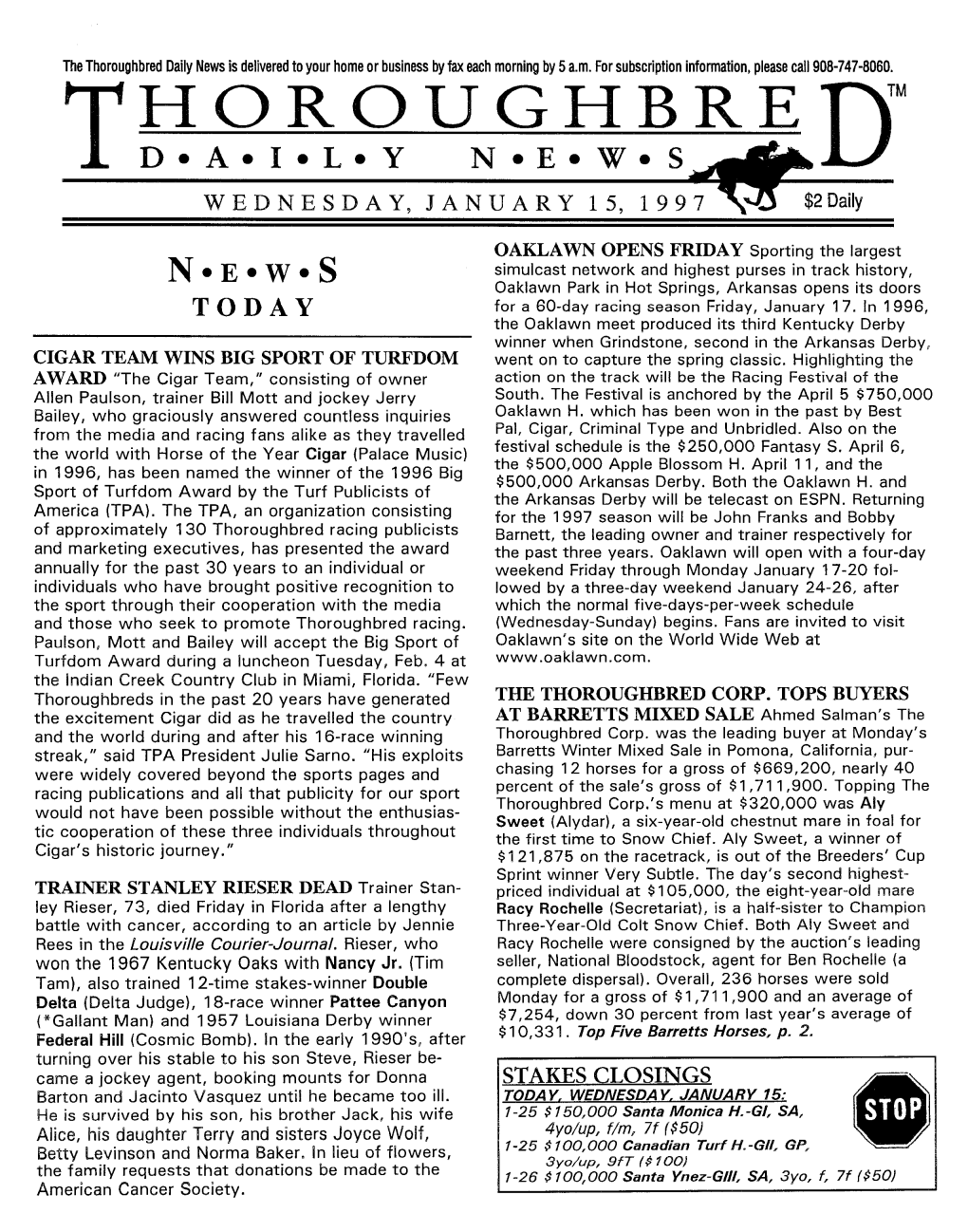 I~~Un~~~Re Dm Wednesday, January 1 5, 199 7