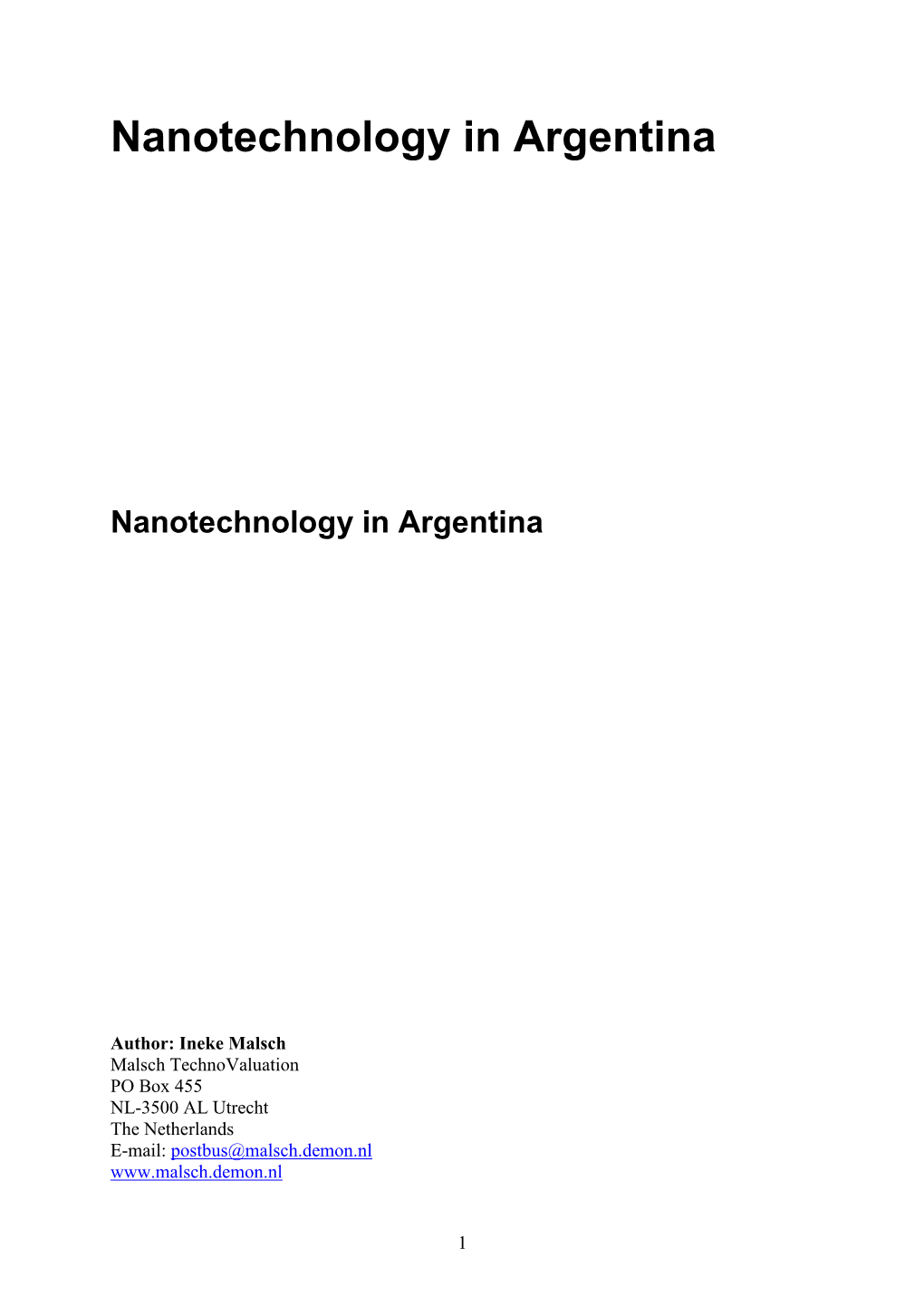 Nanotechnology in Argentina
