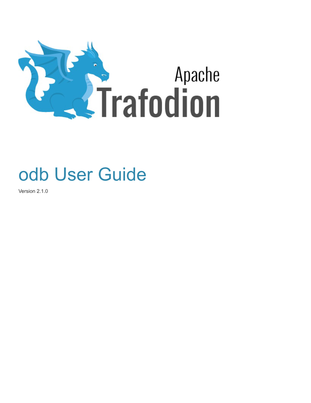 Odb User Guide Version 2.1.0 Table of Contents