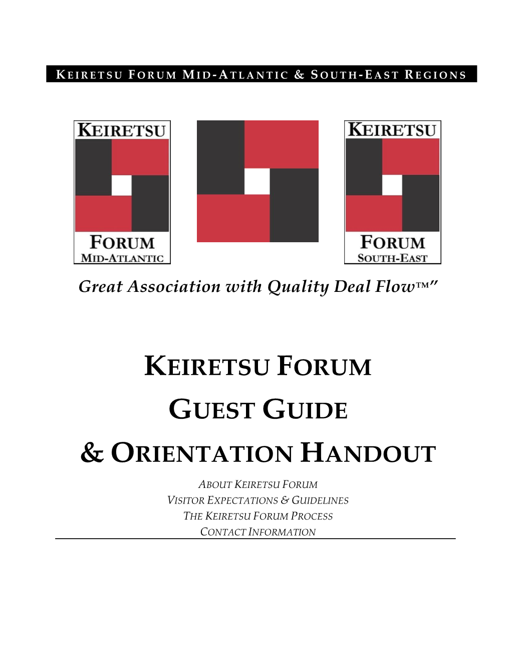 Keiretsu Forum Guest Guide & Orientation Handout