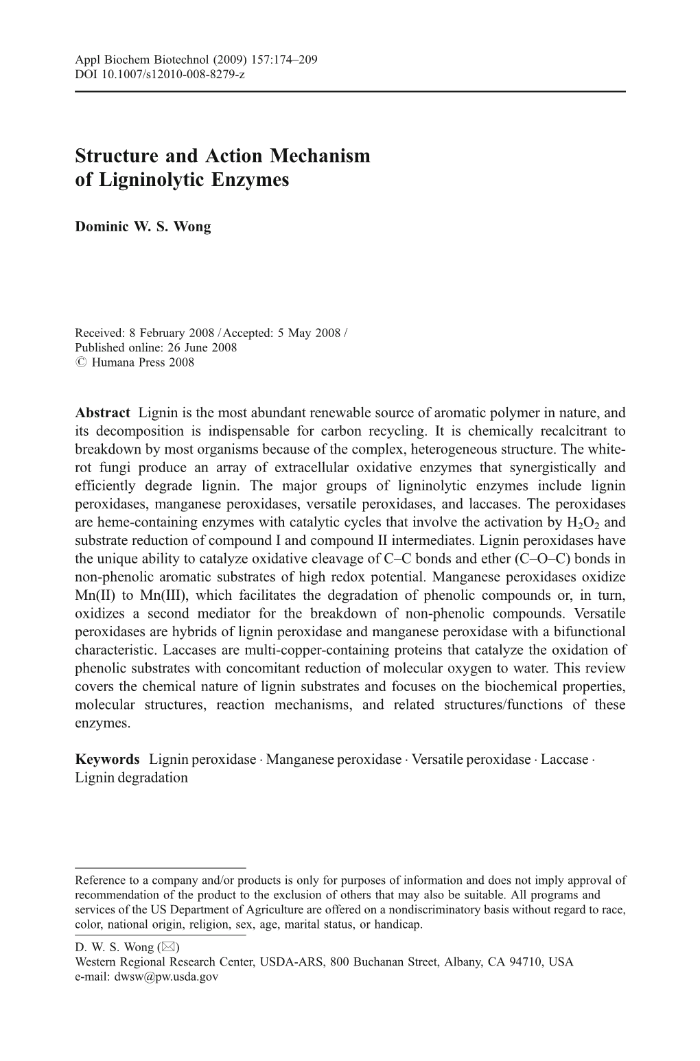 Structure and Action Mechanism of Ligninolytic Enzymes