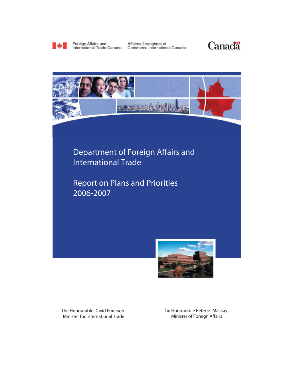Department of Foreign Affairs and International Trade Report on Plans