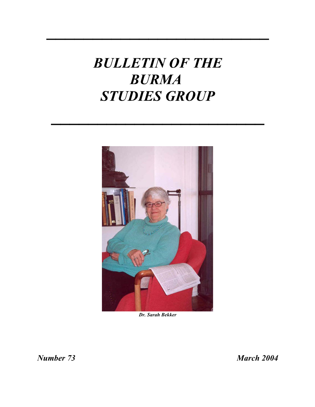 Bulletin of the Burma Studies Group
