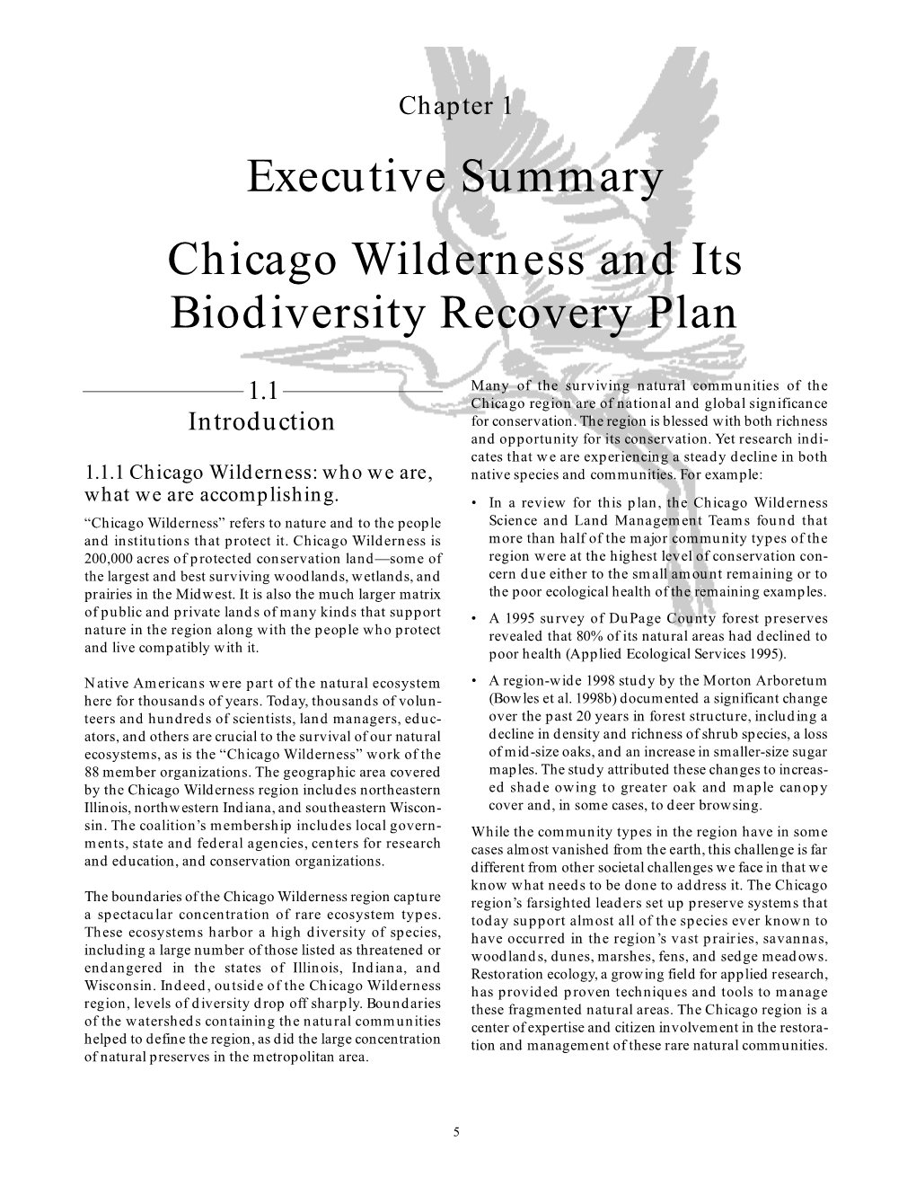 Chicago Wilderness and Its Biodiversity Recovery Plan