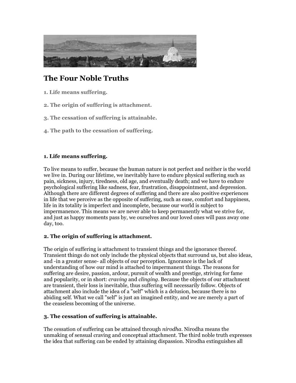 The Four Noble Truths