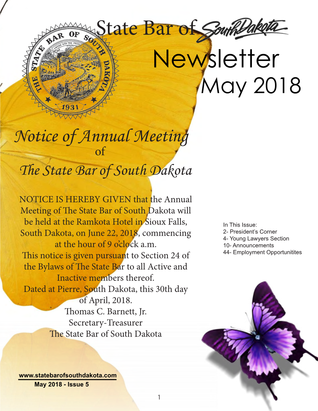 Newsletter May 2018