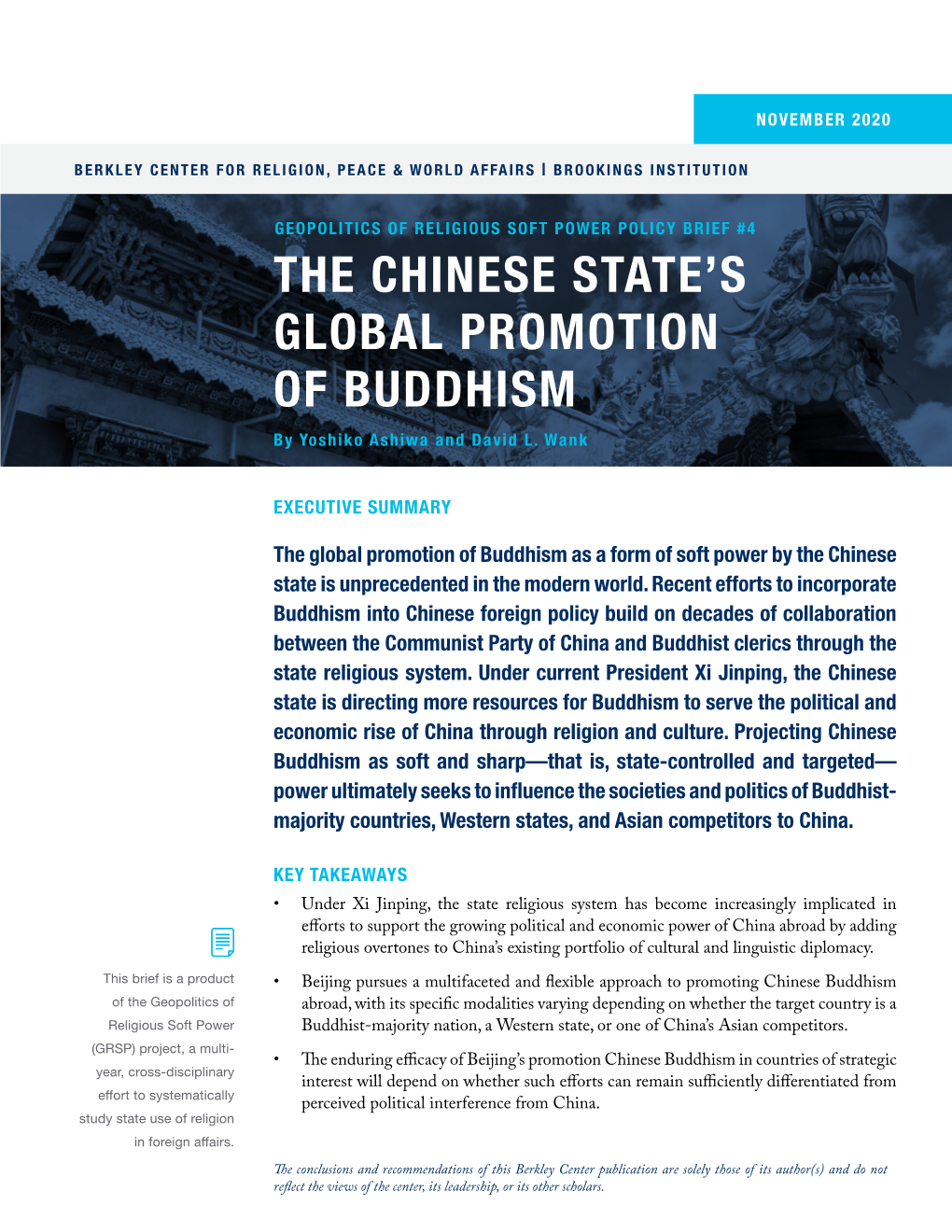 The Chinese State's Global Promotion of Buddhism