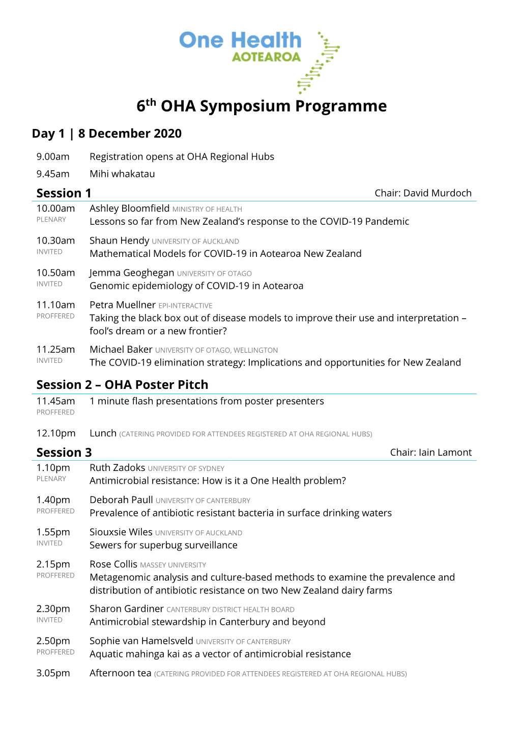 6Th OHA Symposium Programme