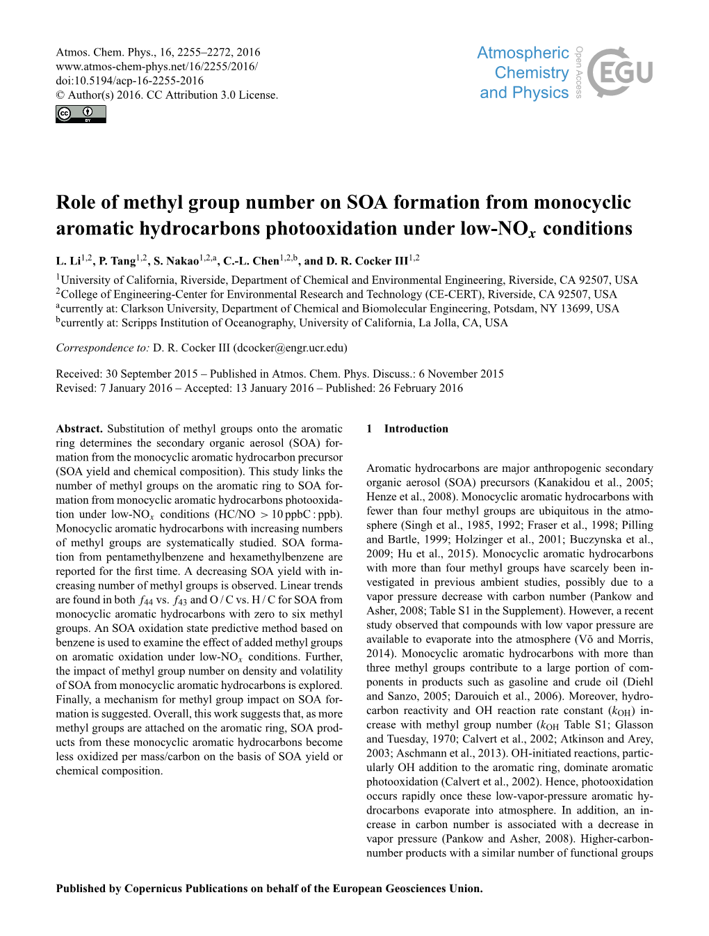 Role of Methyl Group Number on SOA Formation from Monocyclic Aromatic Hydrocarbons Photooxidation Under Low-Nox Conditions
