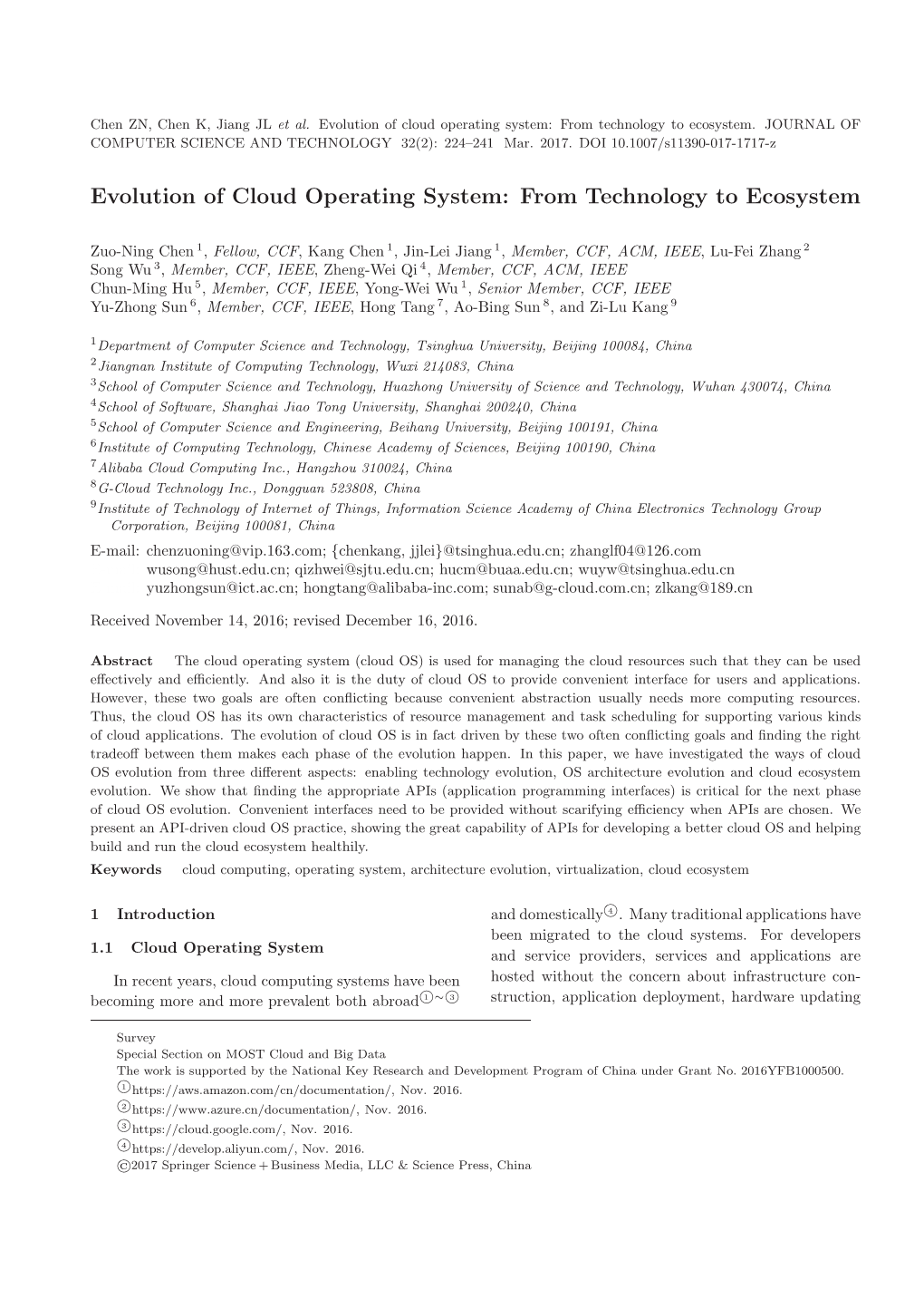 Evolution of Cloud Operating System: from Technology to Ecosystem