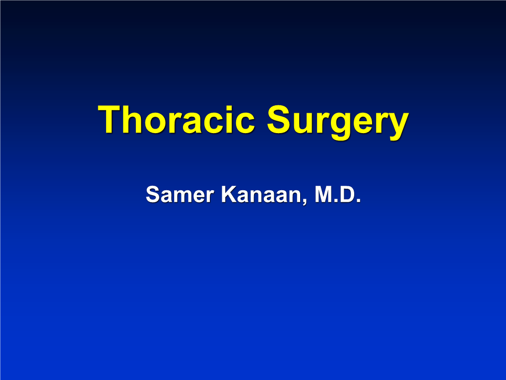 Thoracic Surgery