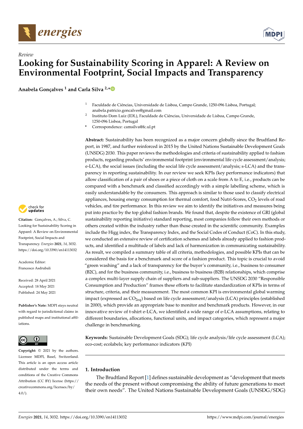Looking for Sustainability Scoring in Apparel: a Review on Environmental Footprint, Social Impacts and Transparency