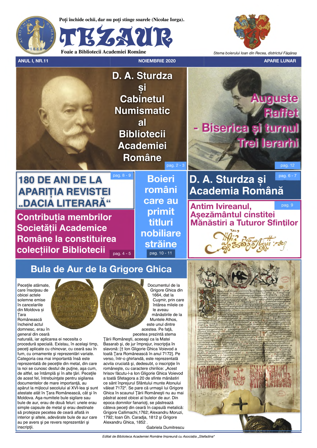 D. A. Sturdza Si Cabinetul Numismatic Al Bibliotecii Academiei Române