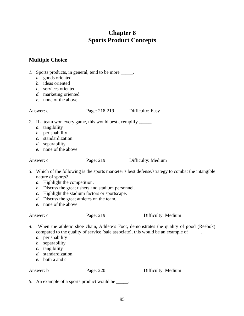 CHAPTER 8: Sports Product Concepts