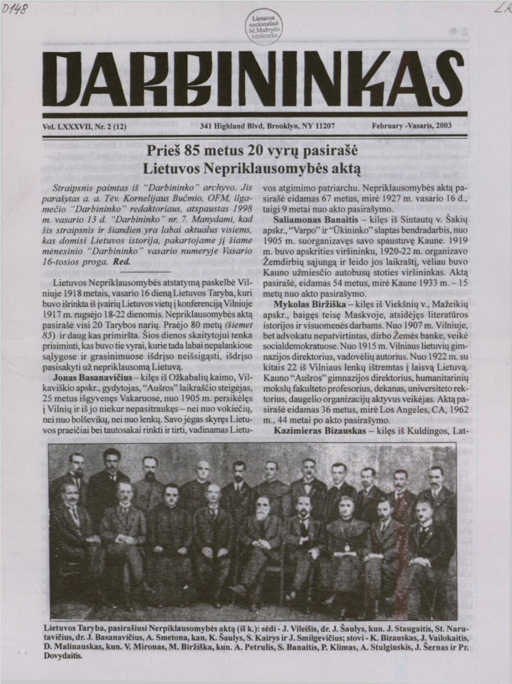 DARBININKAS Vol